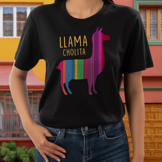 Llama Cholita Womens Tee - El Designer - Custom Merch